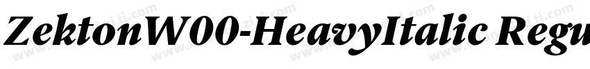 ZektonW00-HeavyItalic Regular字体转换